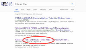 Potus und Flotus in der Serp