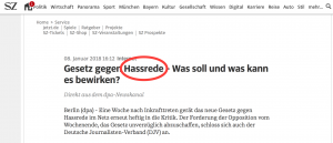 Hassrede statt Schmähung