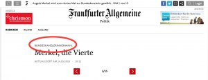 Bundeskanzlerinnenwahl in der FAZ