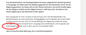 Widerspiegelt im ARD-Interview