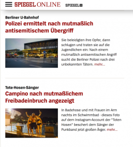 mutmaßlich zweimal auf Spiegel Online