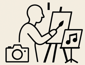 Kulturschaffender: stilisierte, symbolische Illustration im Vektorstil